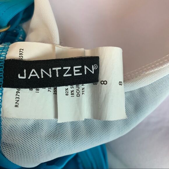 JANTZEN Blue one piece swimwear swimsuit Sz 8 - Picture 4 of 11